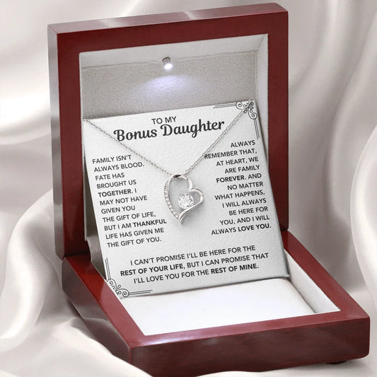 Bonus Daughter Necklace Heart Pendant Keepsake Jewelry from Dad