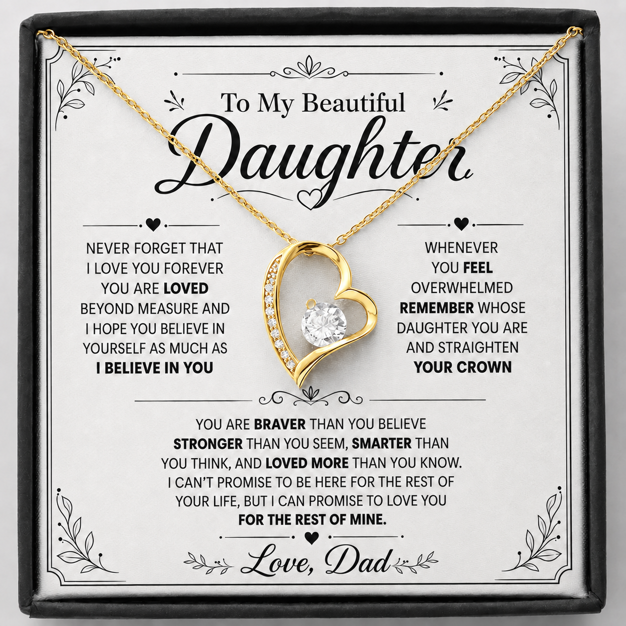 To My Daughter Keepsake Necklace from Dad