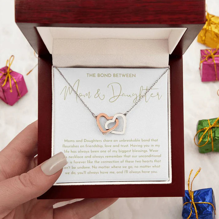 Mother & Daughter Interlocking Hearts Necklace