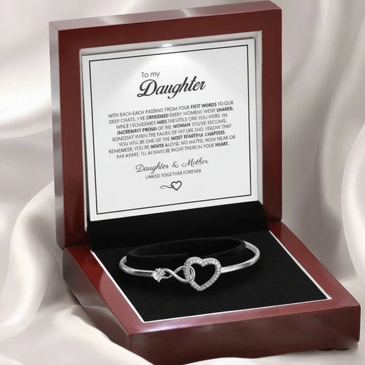 "To My Daughter" Forever Connected Bracelet — Infinity Heart Keepsake from Dad