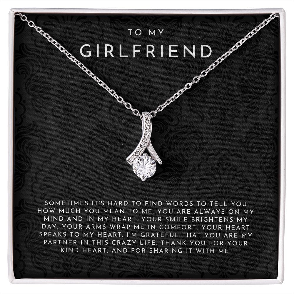 To my girlfriend gift heart necklace with message card