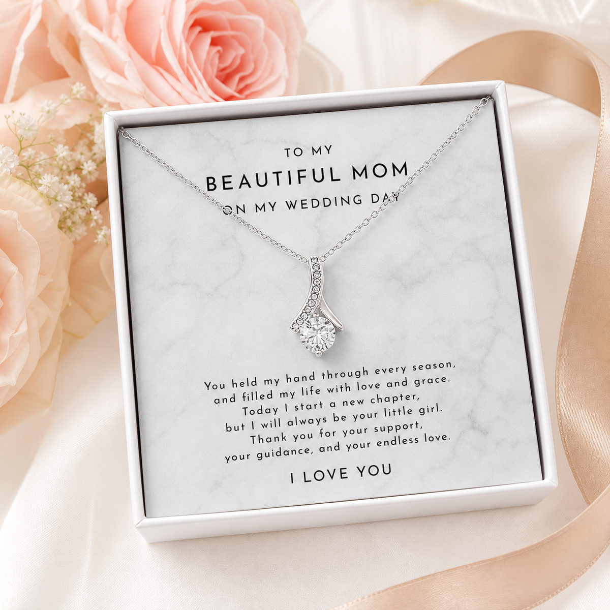 Mother of the Bride Necklace Gift for Mom | Wedding Day Jewelry