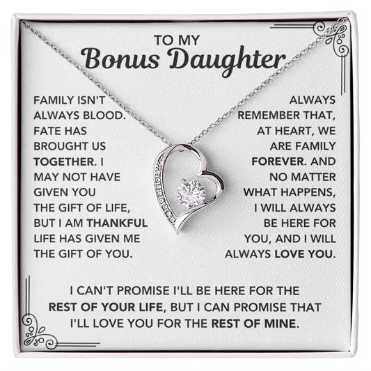 Bonus Daughter Necklace Heart Pendant Keepsake Jewelry from Dad