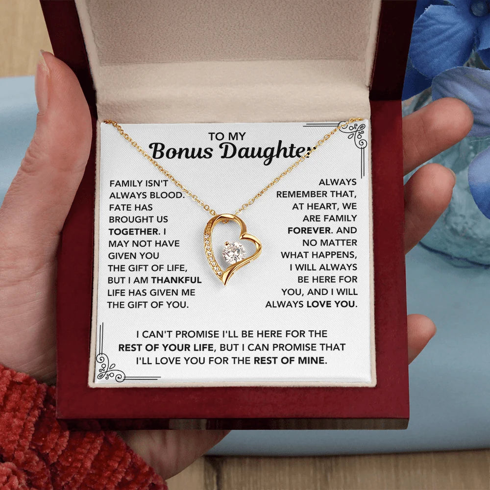 Bonus Daughter Necklace Heart Pendant Keepsake Jewelry from Dad