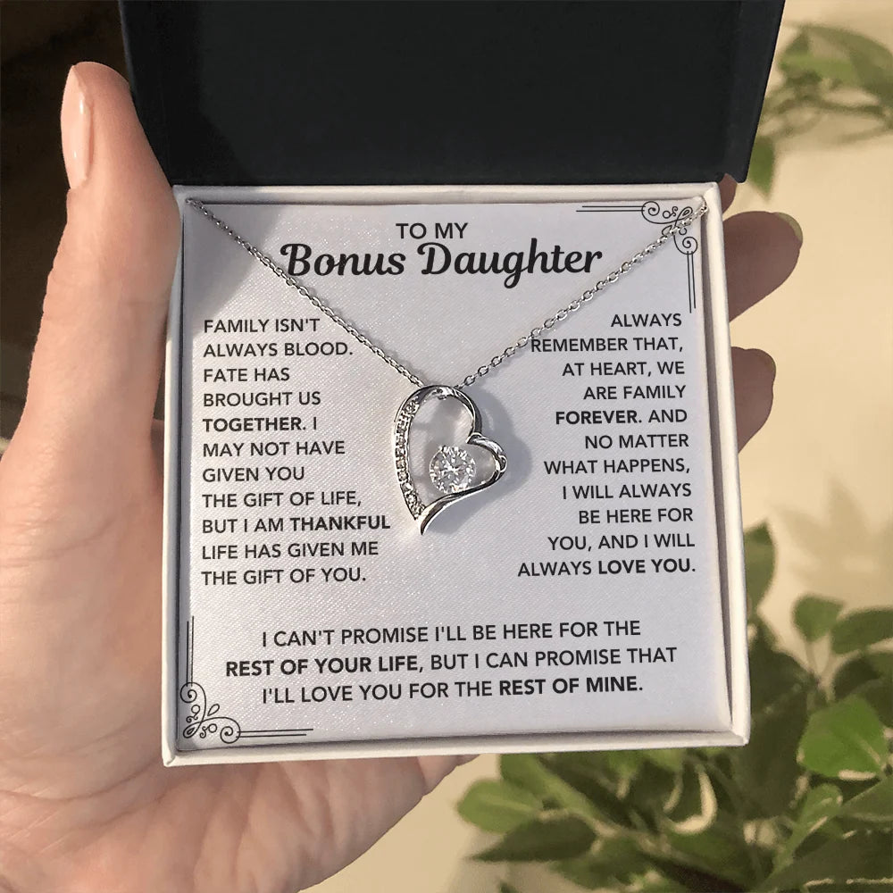 Bonus Daughter Necklace Heart Pendant Keepsake Jewelry from Dad