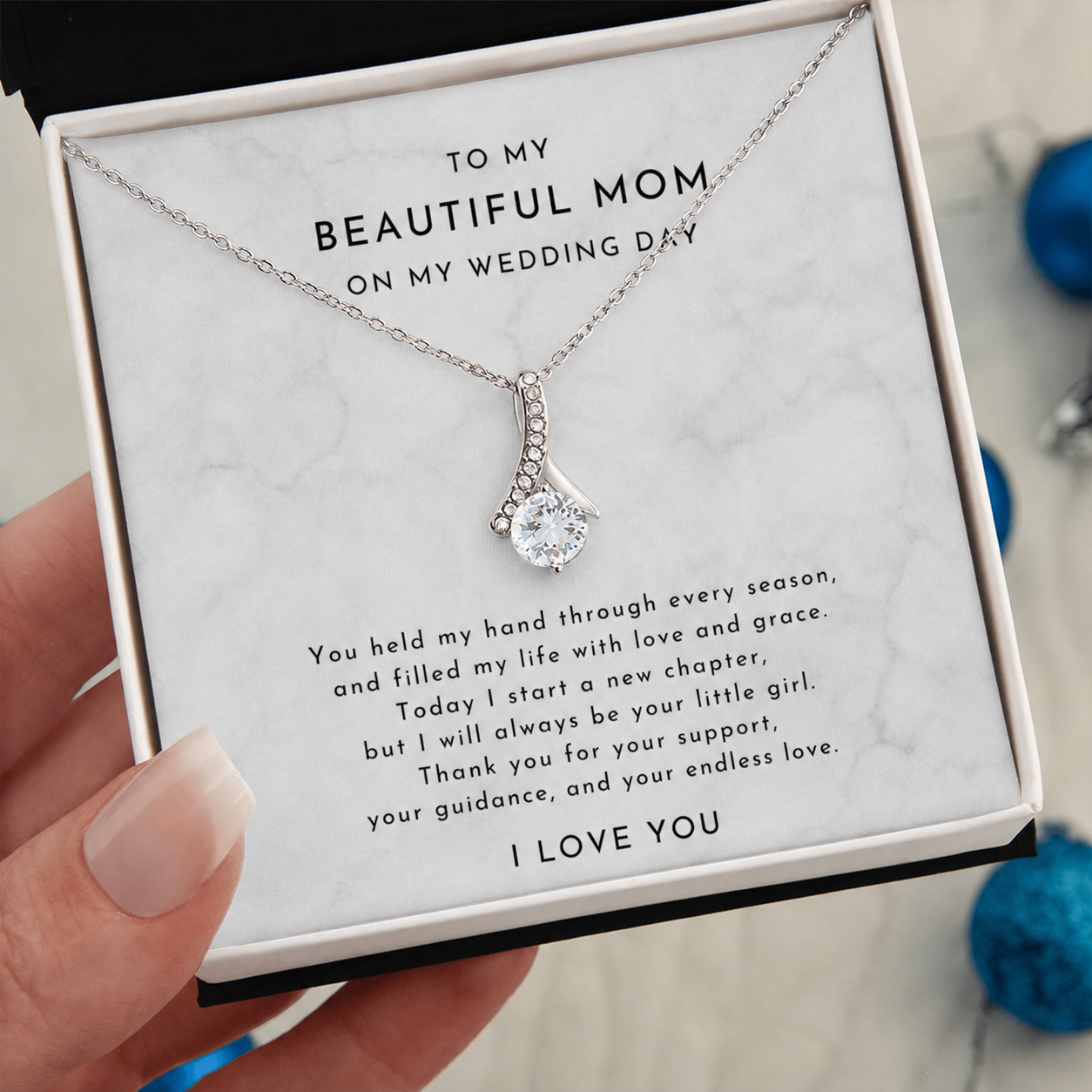 Mother of the Bride Necklace Gift for Mom | Wedding Day Jewelry