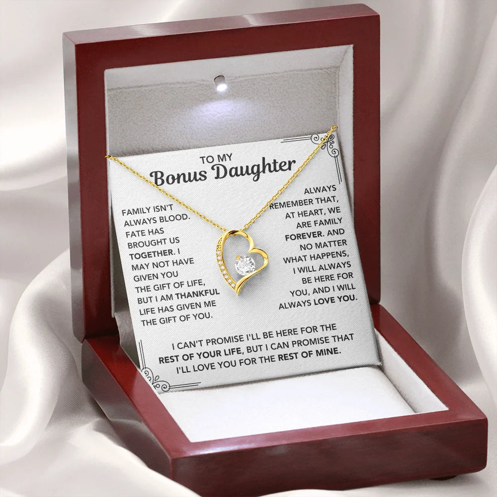 Bonus Daughter Necklace Heart Pendant Keepsake Jewelry from Dad