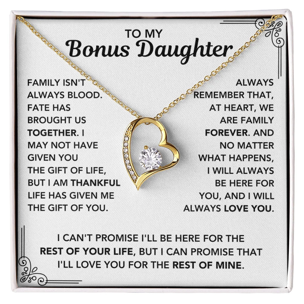 Bonus Daughter Necklace Heart Pendant Keepsake Jewelry from Dad
