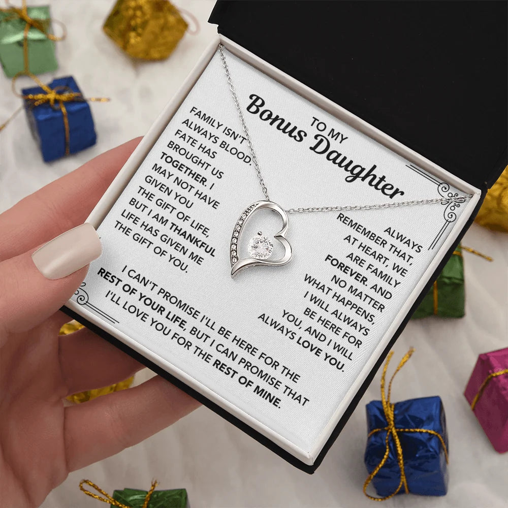 Bonus Daughter Necklace Heart Pendant Keepsake Jewelry from Dad