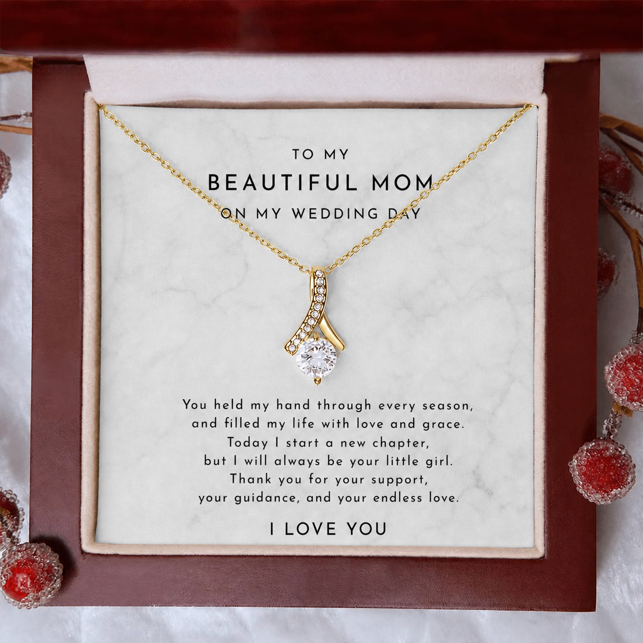 Mother of the Bride Necklace Gift for Mom | Wedding Day Jewelry