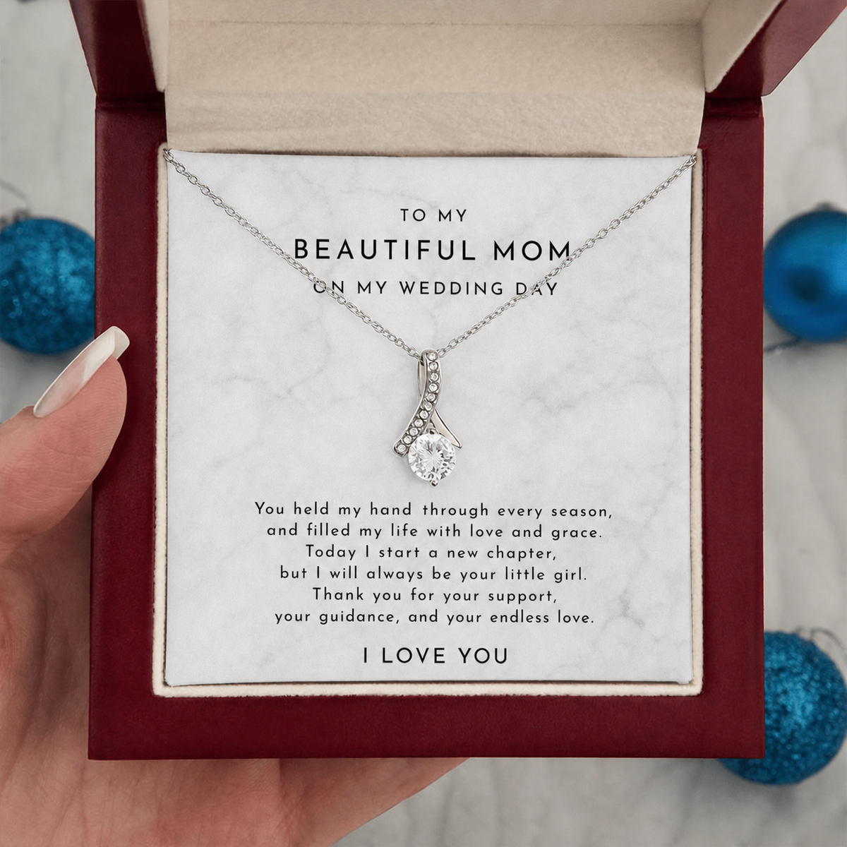 Mother of the Bride Necklace Gift for Mom | Wedding Day Jewelry