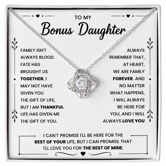 Bonus Daughter Necklace Gift | Heartfelt Family Jewelry