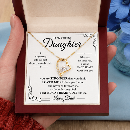 Für meine Tochter Abschlusscollier von Papa, inspirierendes Herz-Schmuckgeschenk