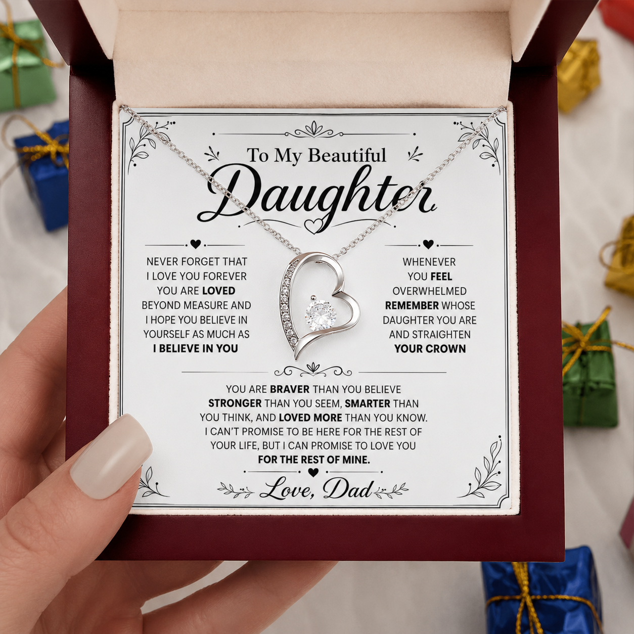 To My Daughter Keepsake Necklace from Dad