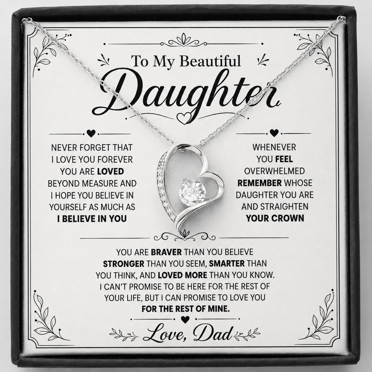 To My Daughter Keepsake Necklace from Dad