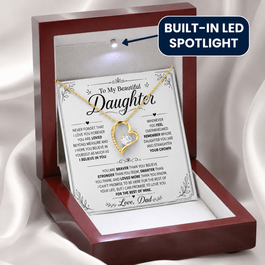 Daughter Necklace Gift from Dad | Inspirational Heart Jewelry