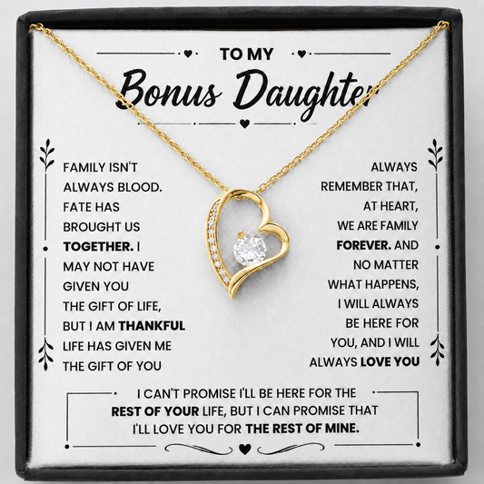 Bonus Daughter Gift Necklace, Heart Pendant Keepsake Jewelry from Dad