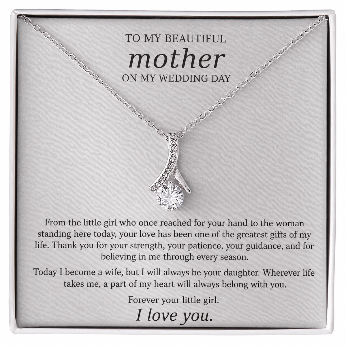 Mother of the Bride Necklace from Daughter – Meaningful Wedding Day Gift for Mom