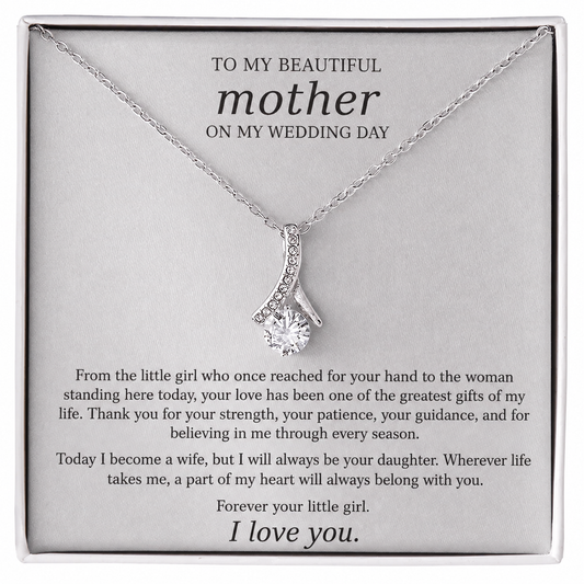 Mother of the Bride Necklace from Daughter – Meaningful Wedding Day Gift for Mom