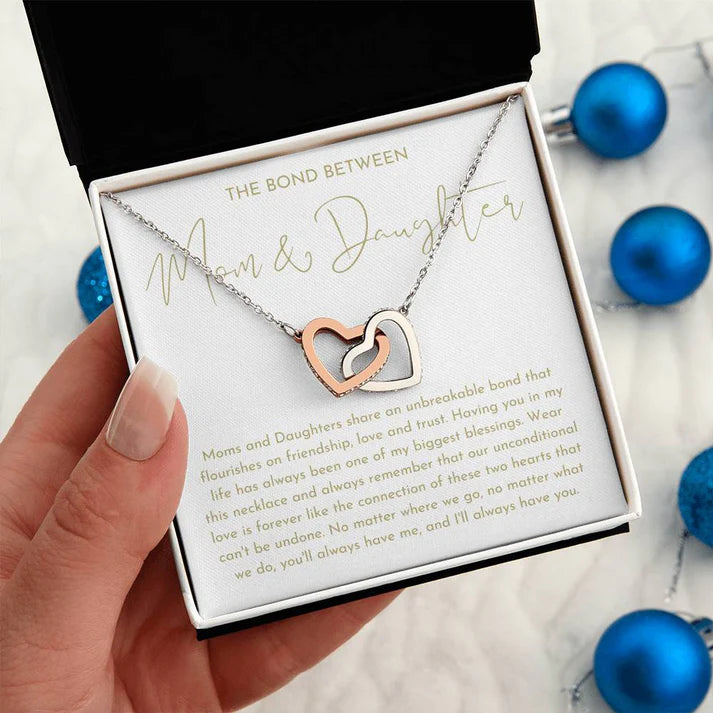 Mother & Daughter Interlocking Hearts Necklace