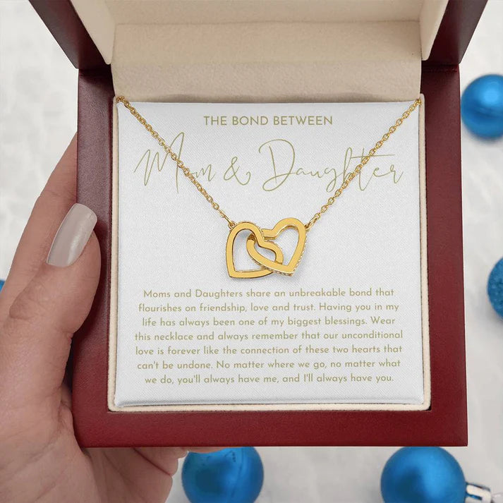 Mother & Daughter Interlocking Hearts Necklace