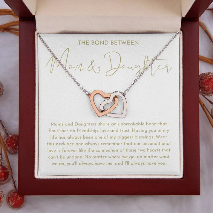 Mother & Daughter Interlocking Hearts Necklace