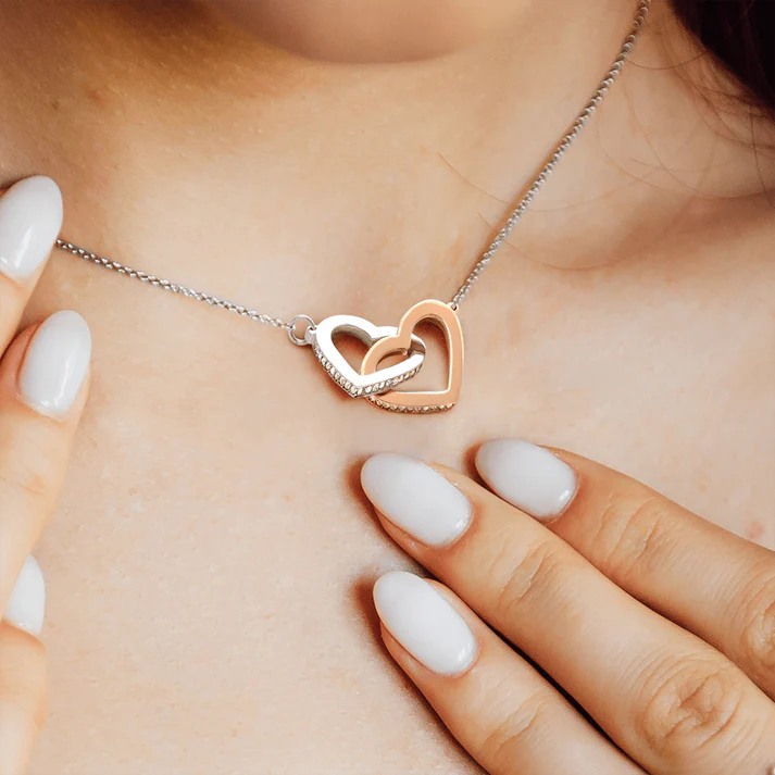 Mother & Daughter Interlocking Hearts Necklace