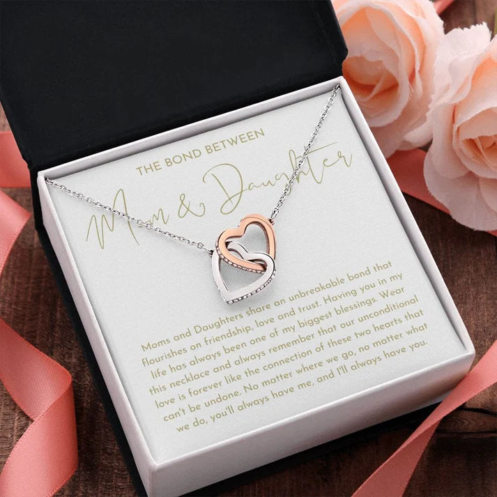 Mother & Daughter Interlocking Hearts Necklace