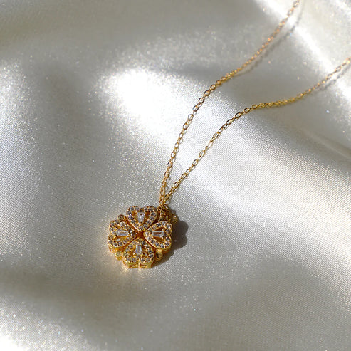 Daughter's Lucky Clover Necklace & Forever Rose Keepsake Gift Set — A Symbol of Love & Luck