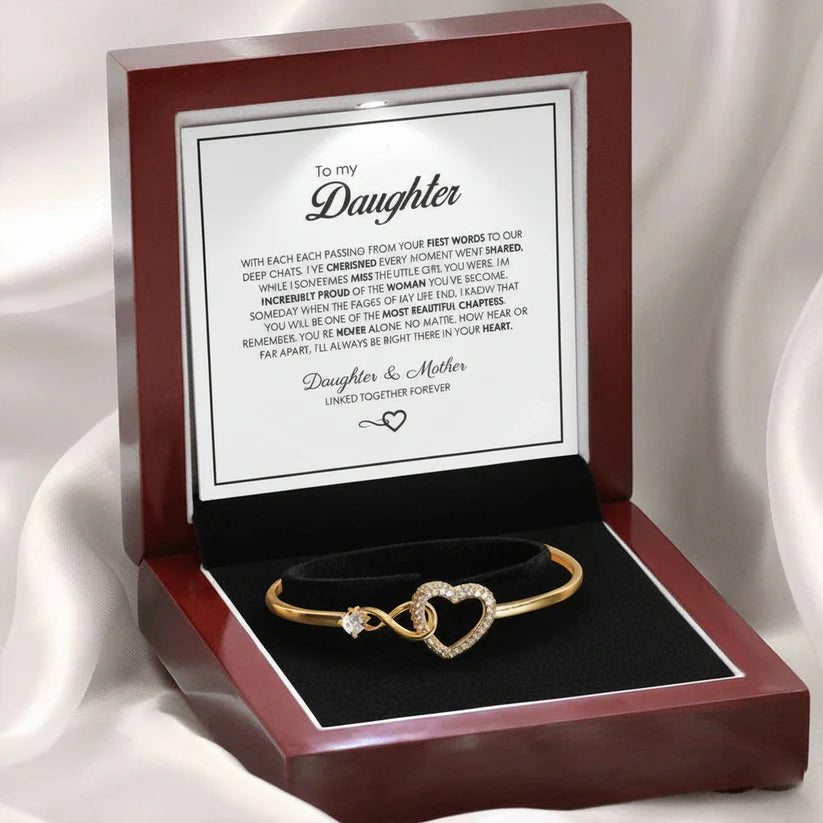 "To My Daughter" Forever Connected Bracelet — Infinity Heart Keepsake from Dad
