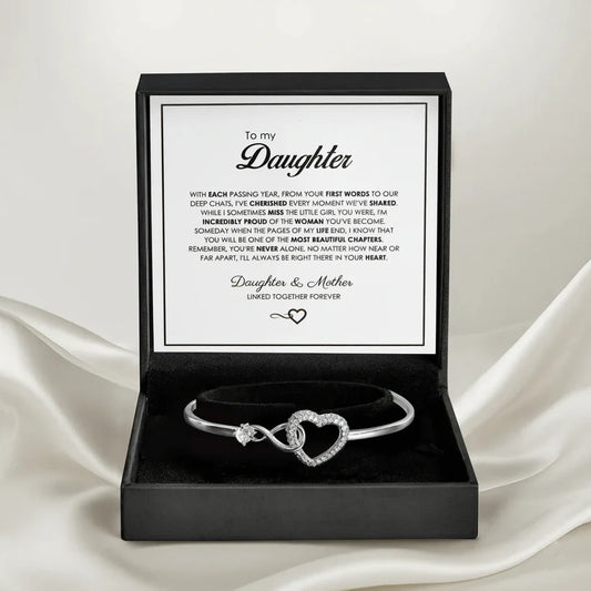 "To My Daughter" Forever Connected Bracelet — Infinity Heart Keepsake from Dad